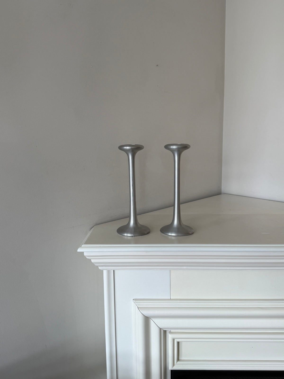Vintage IKEA PS Swedish Pewter Candlesticks by Carl Öjerstam | Set of Two | Scandinavian Design