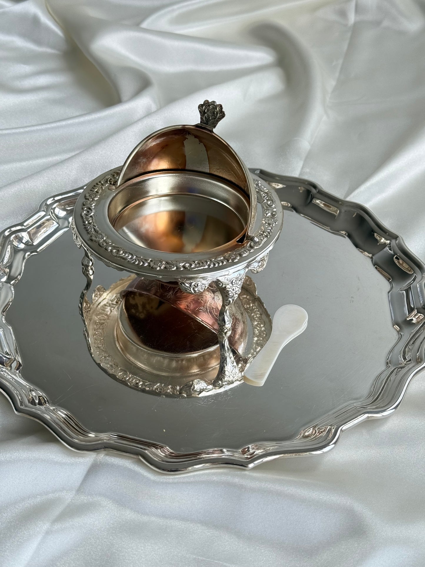 Vintage Caviar Dish with Lid & Spoon