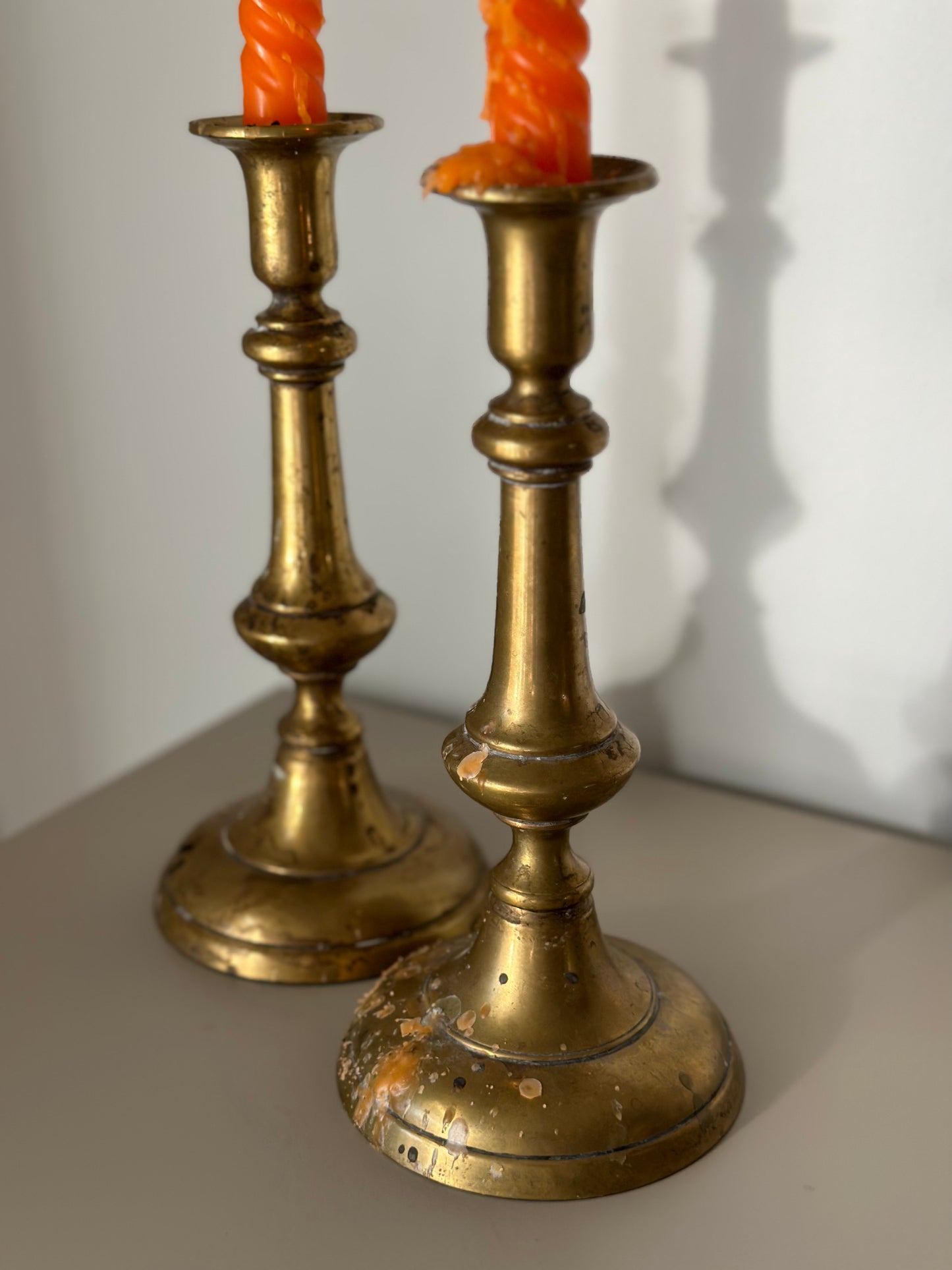 Vintage brass candleholders