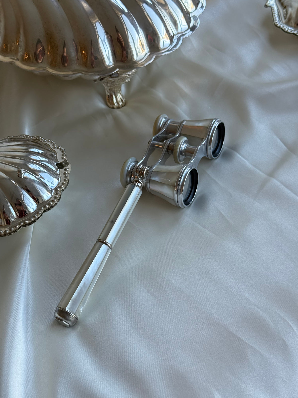 Vintage Mother-of-Pearl Opera Glasses with Handle