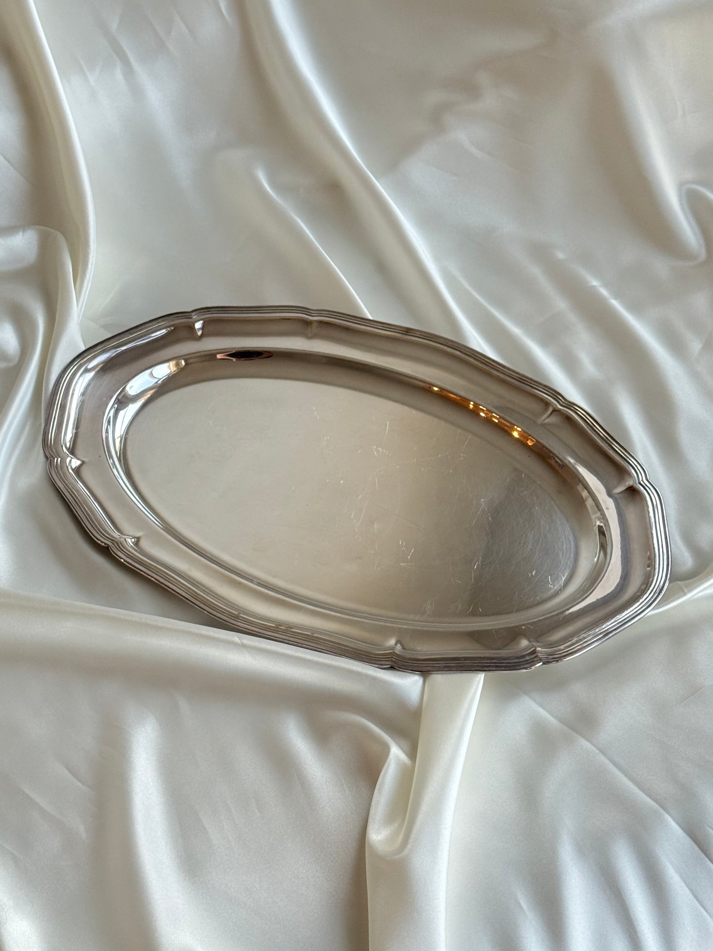 Vintage Large Silver Plated Serving Tray & Cake Server Set