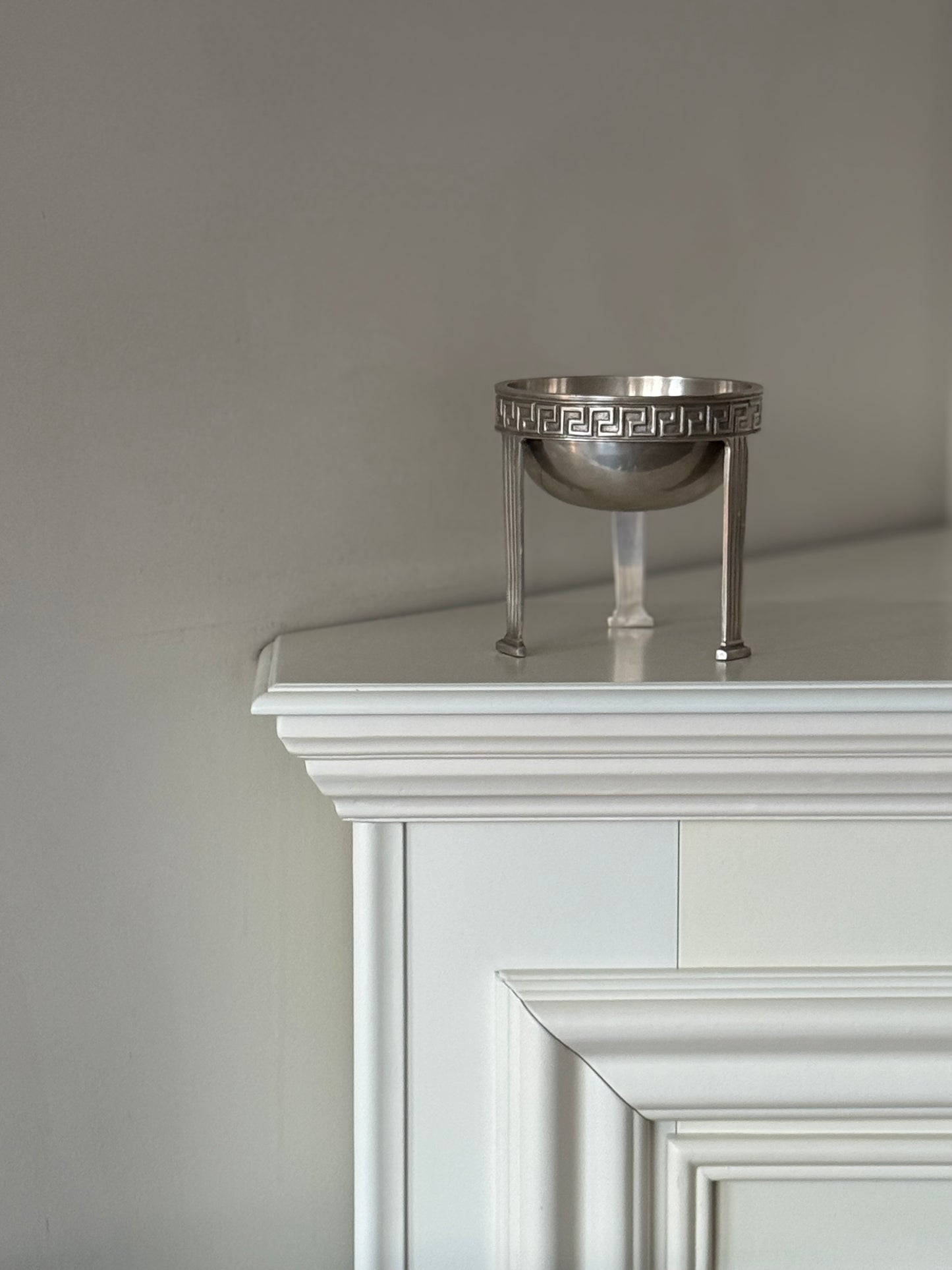 Vintage Heavy Silver-Tone Pedestal Bowl