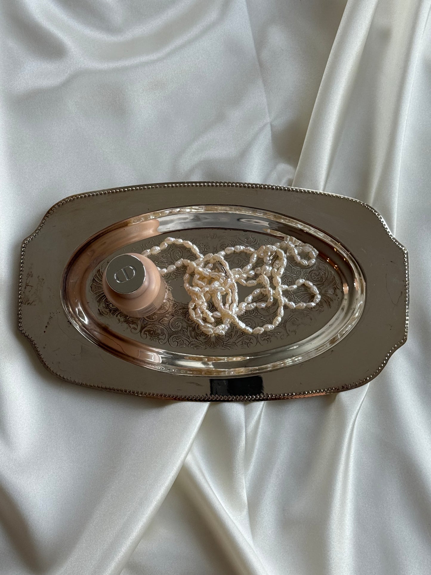 Vintage Silver-Plated Engraved Serving Tray