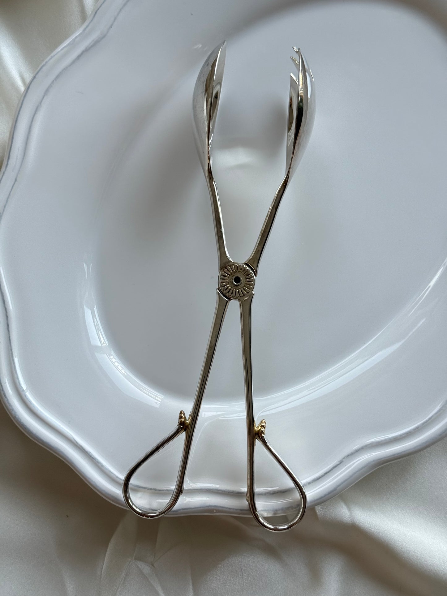 Vintage Silver-Plated Serving Tongs