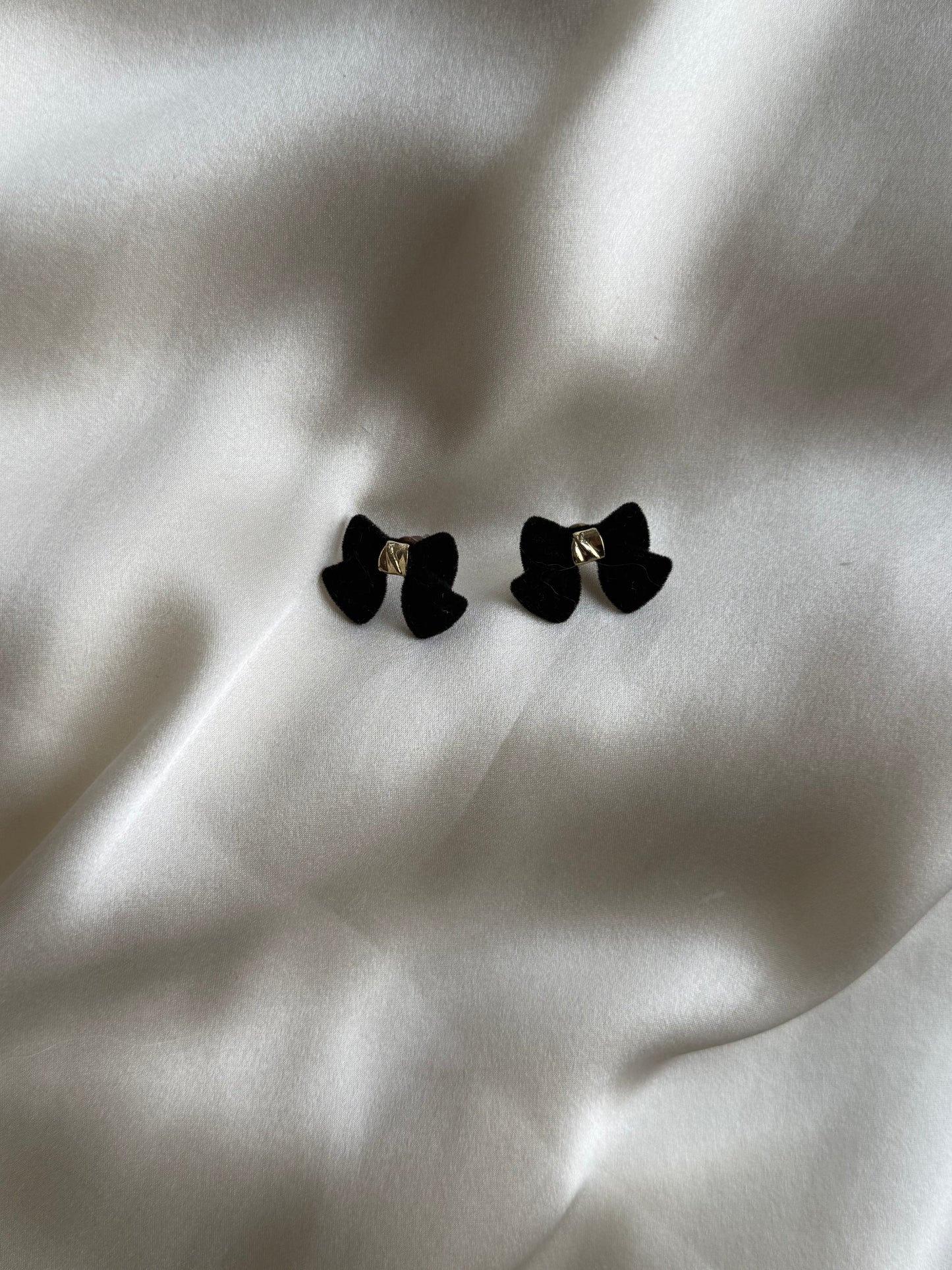 Vintage Velvet Bow Stud Earrings