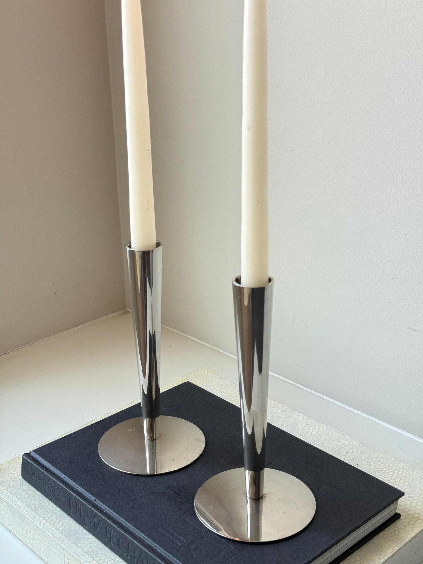 Pair of Vintage Silver-Plated Candlesticks / Bud Vases