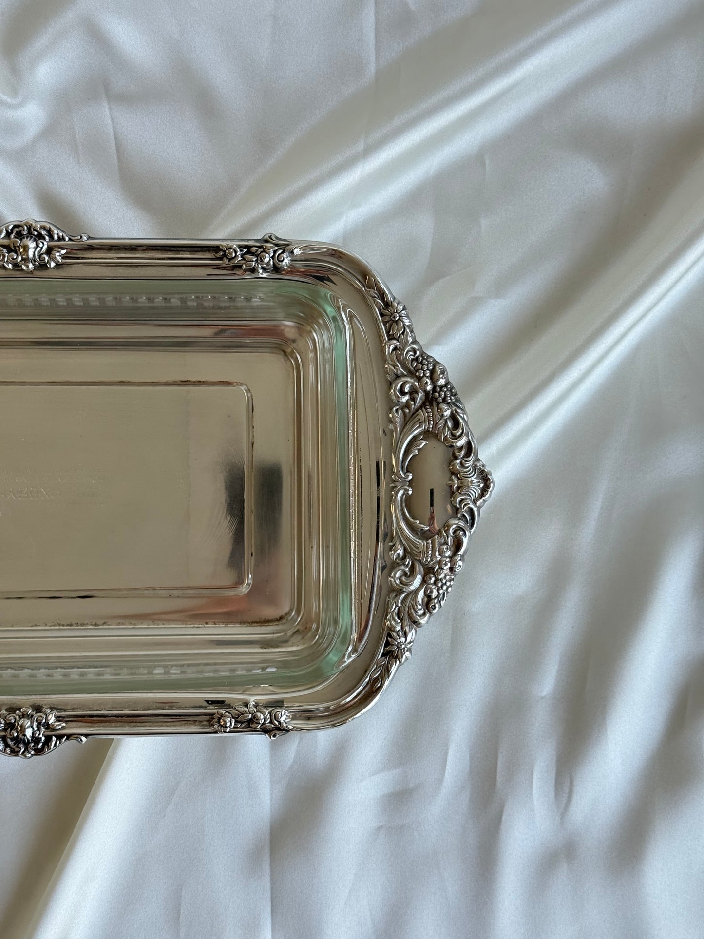 Vintage William Rogers Silver-Plated Casserole Server with Pyrex Dish