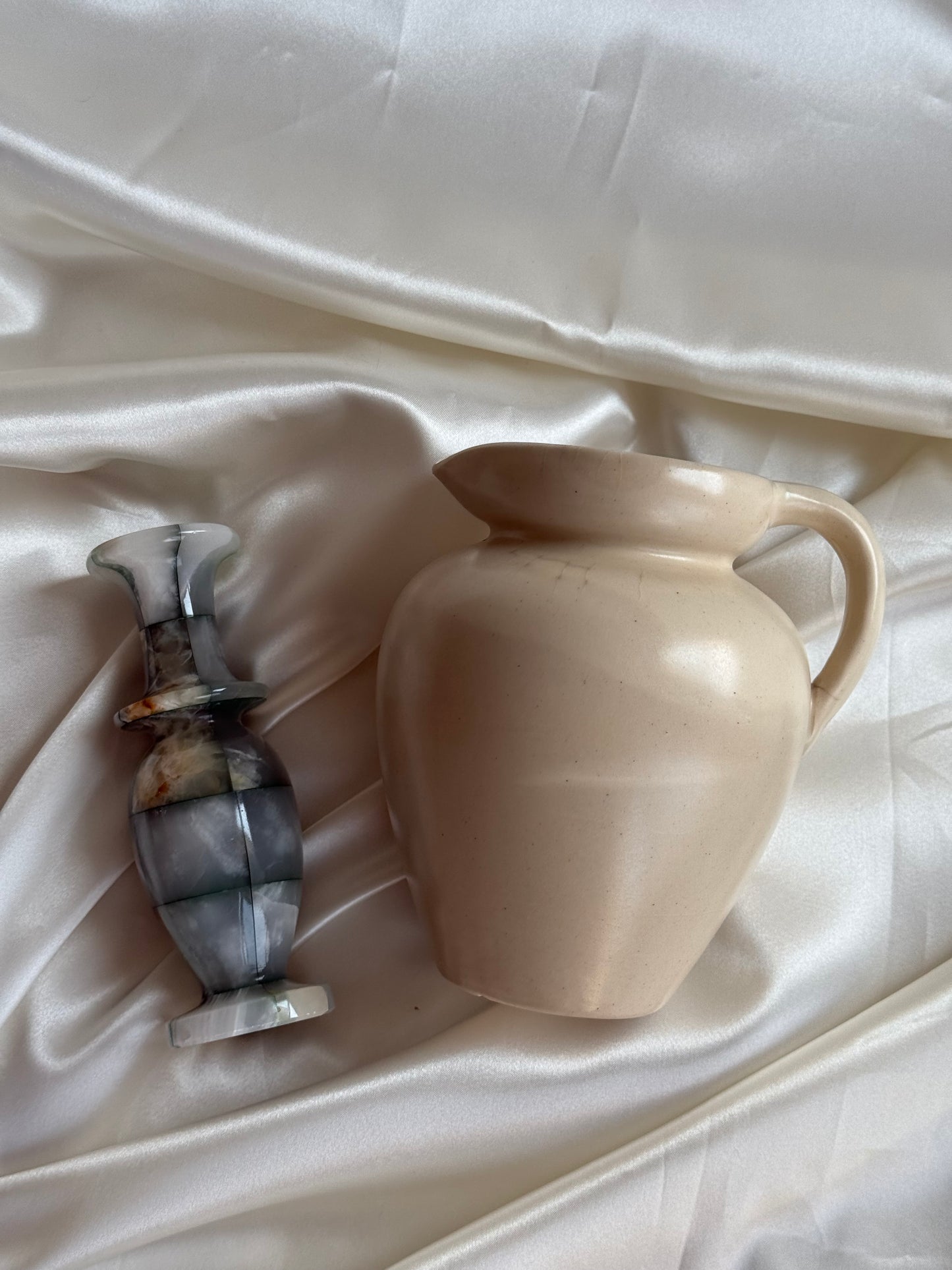 Vintage Cream Ceramic Pitcher