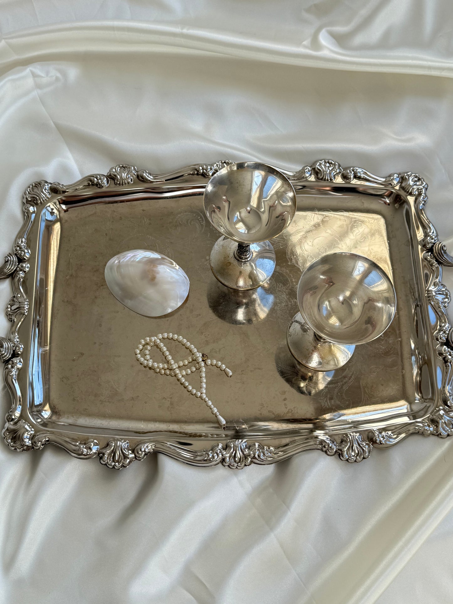 Pair of Vintage Silver-Plated Goblets – Made in Spain