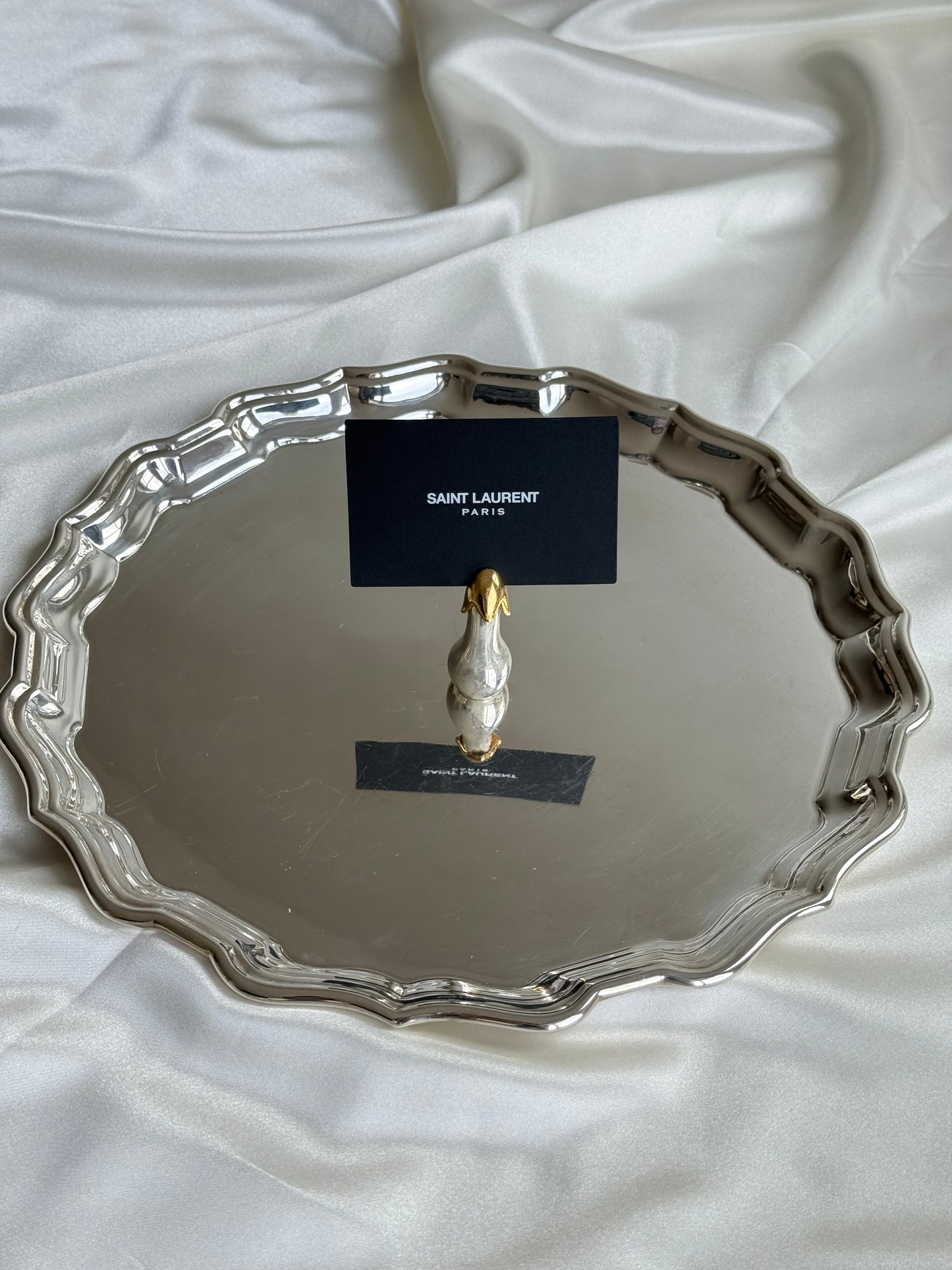 Silver-Plated Eggplant Place Card Holders