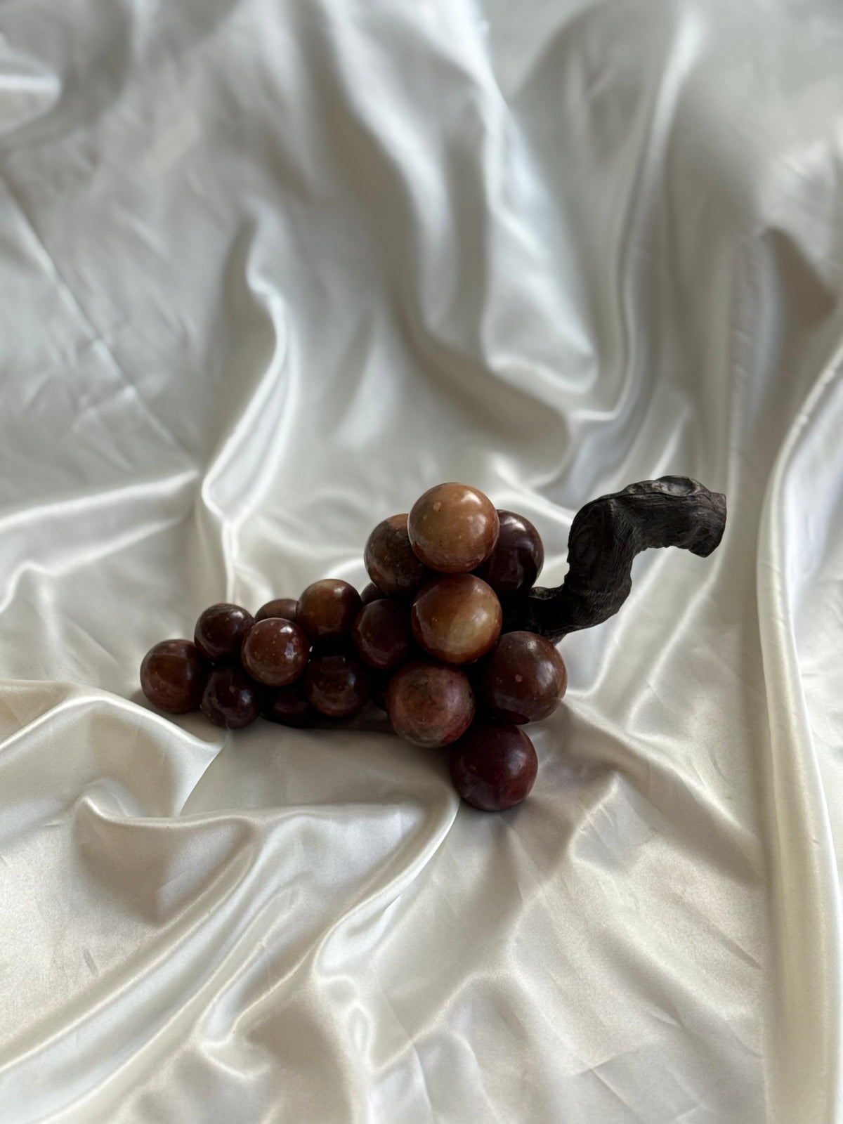 Vintage Alabaster Grape Cluster Sculpture