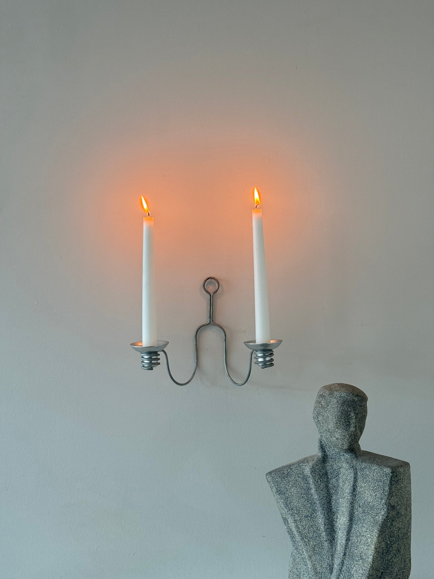 Vintage Wall Candle Sconce – Double Arm (Metal)