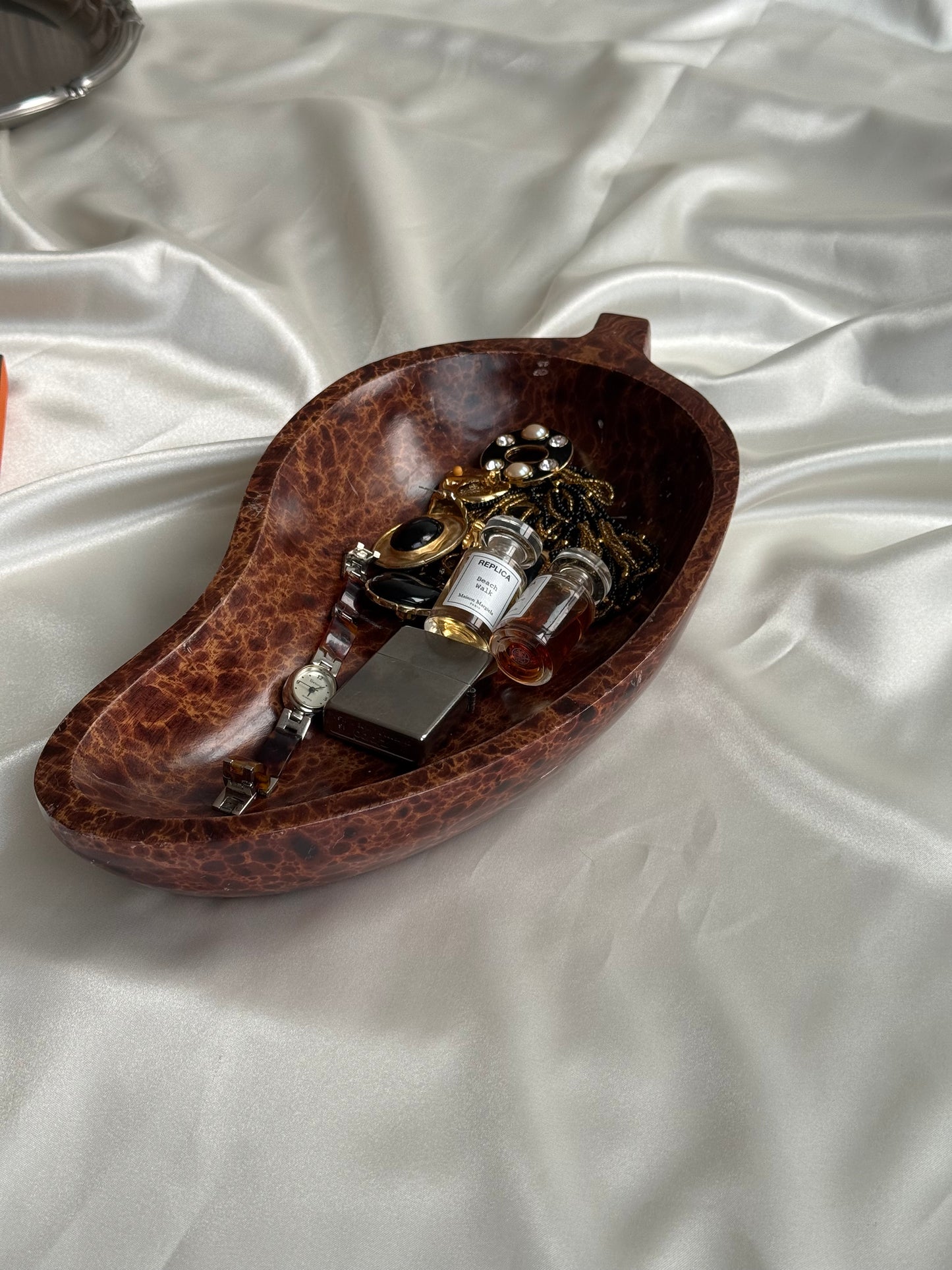 Vintage Chili Pepper-Shaped Wood Catchall