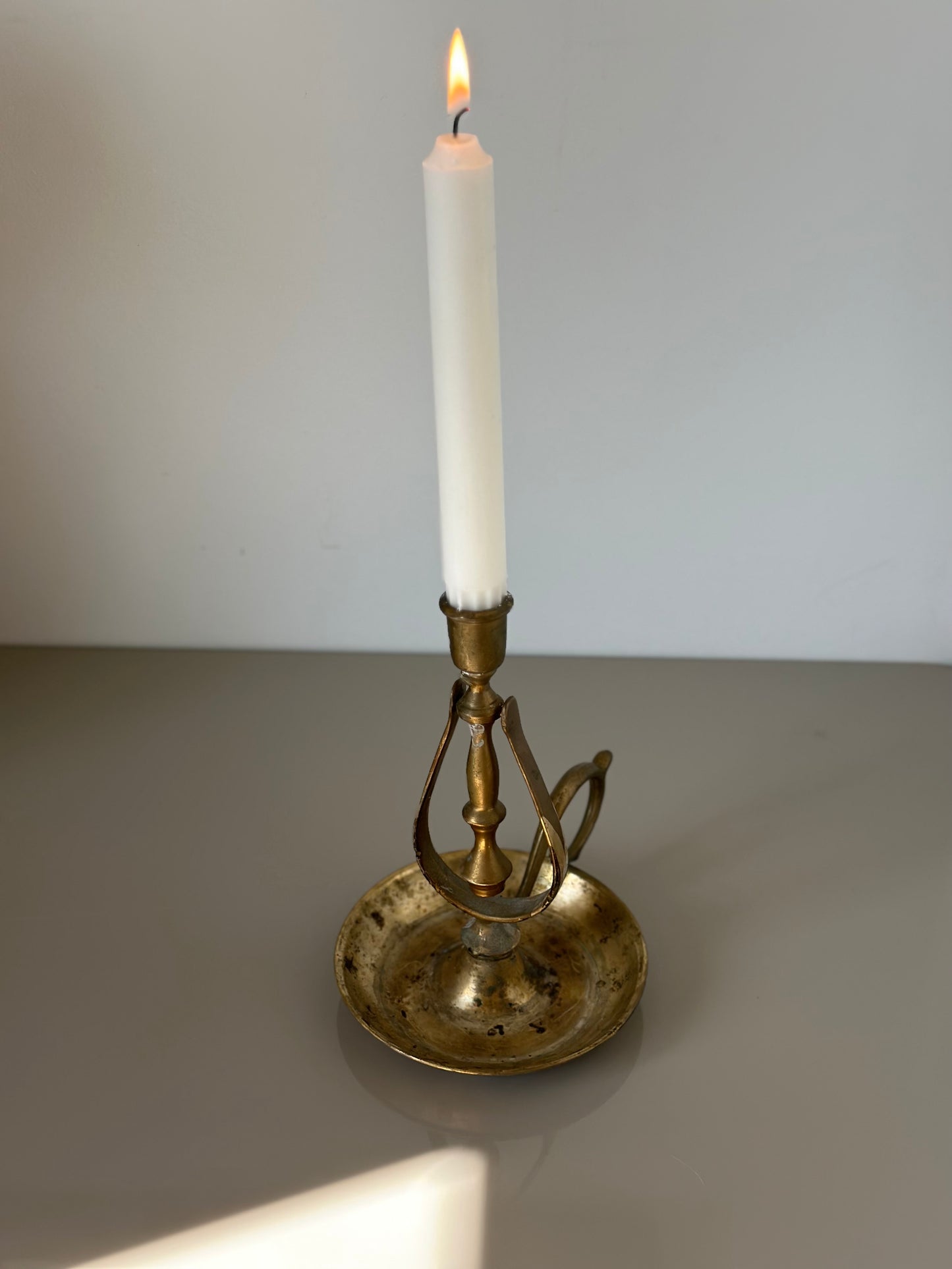 Antique brass candlestick