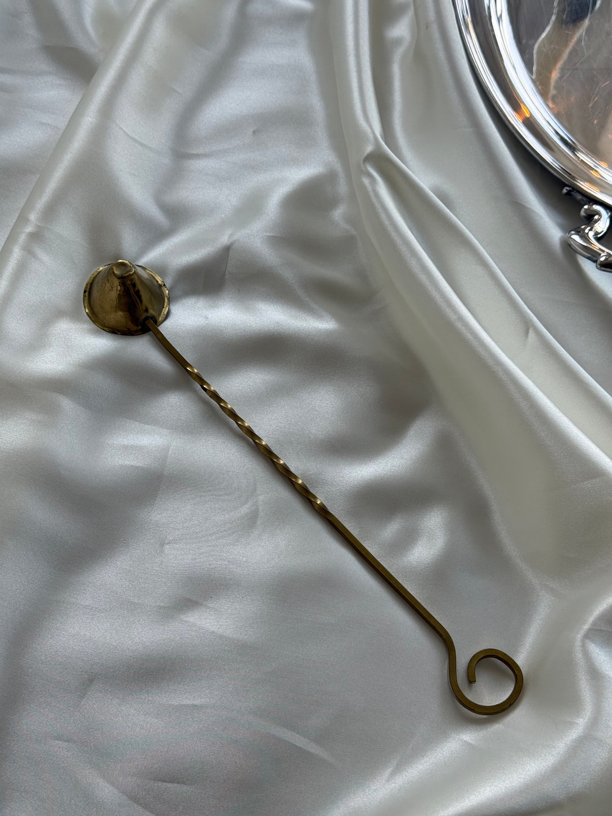 Vintage Brass Candle Snuffer with Twisted Handle