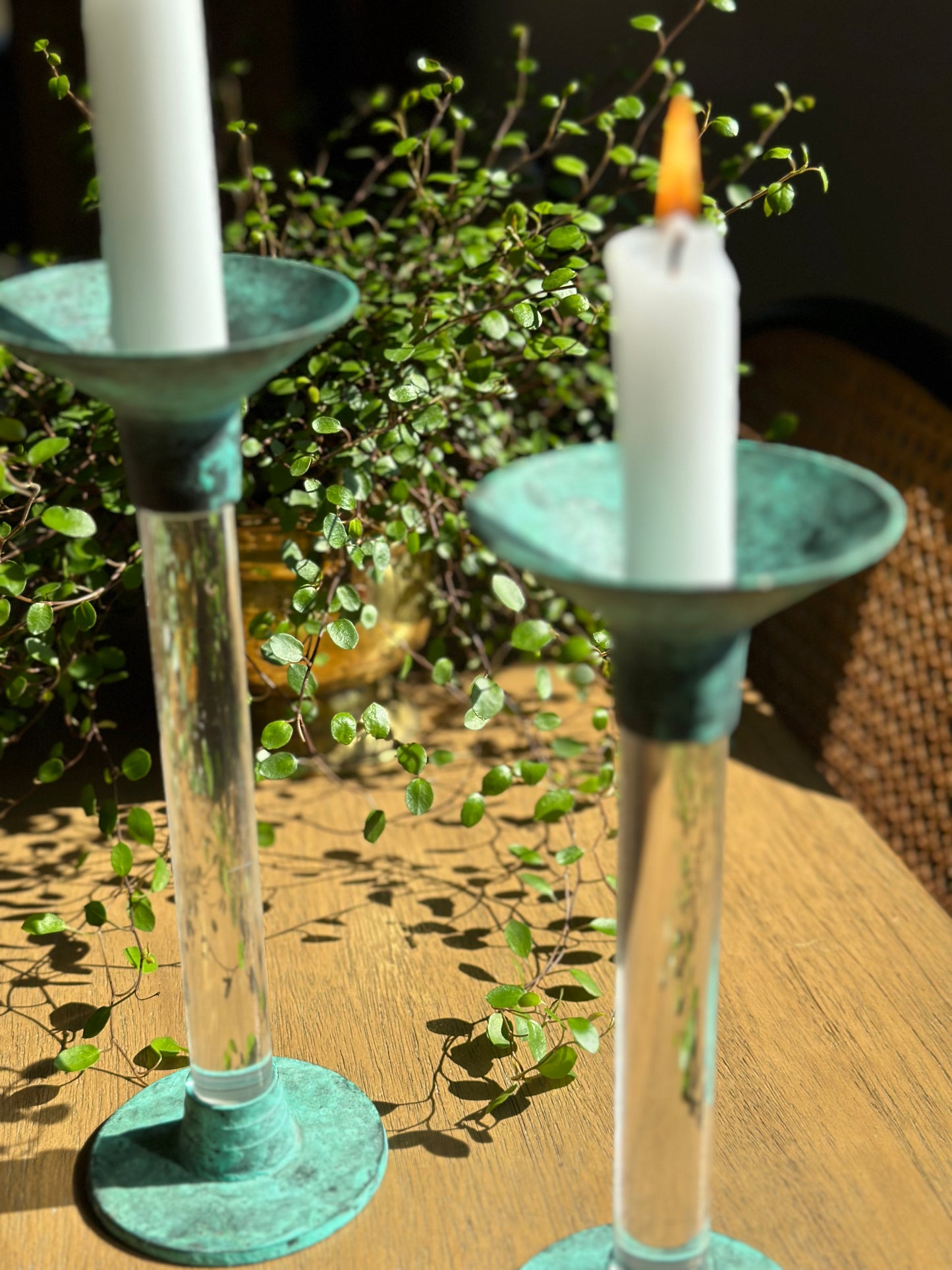 Vintage Lucite candleholders