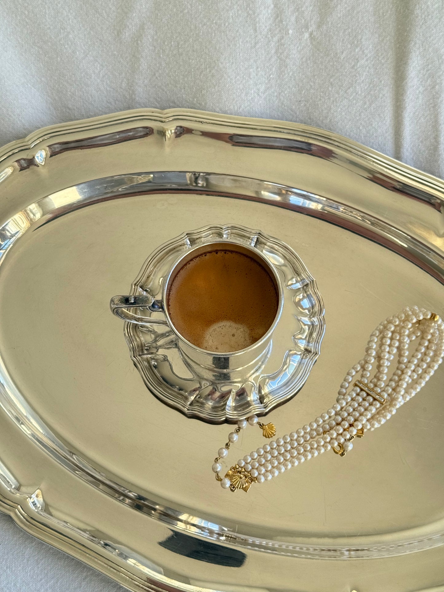 Vintage Silver Plated Tea / Coffee Cup with Underplate