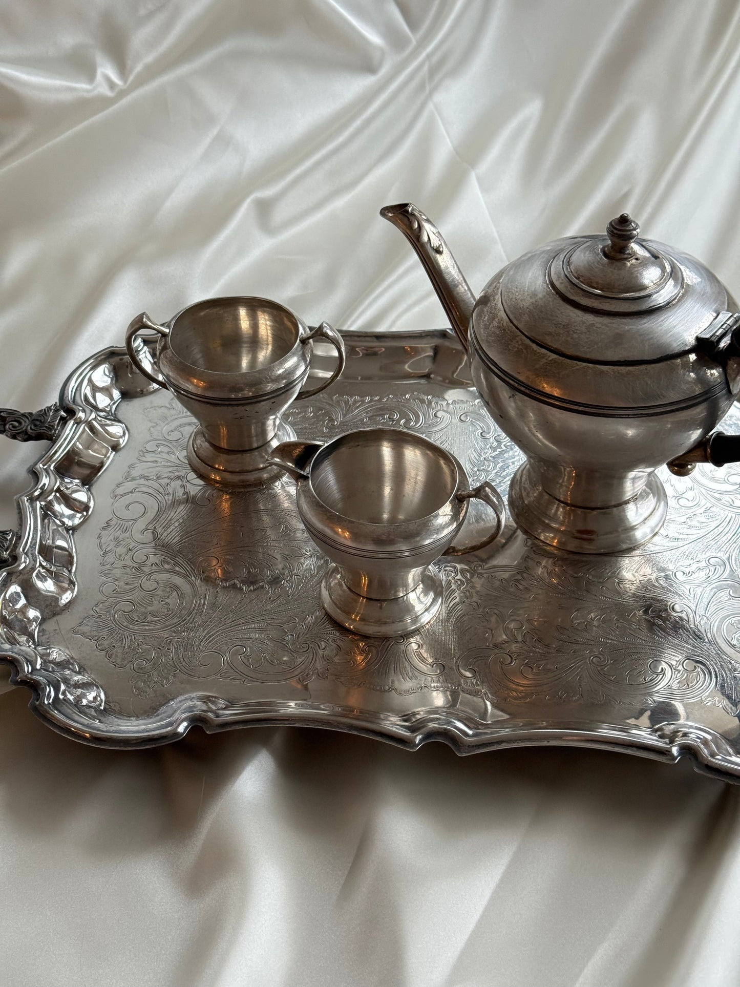 Vintage Wm. A. Rogers Silver-Plated 3-Piece Tea Set