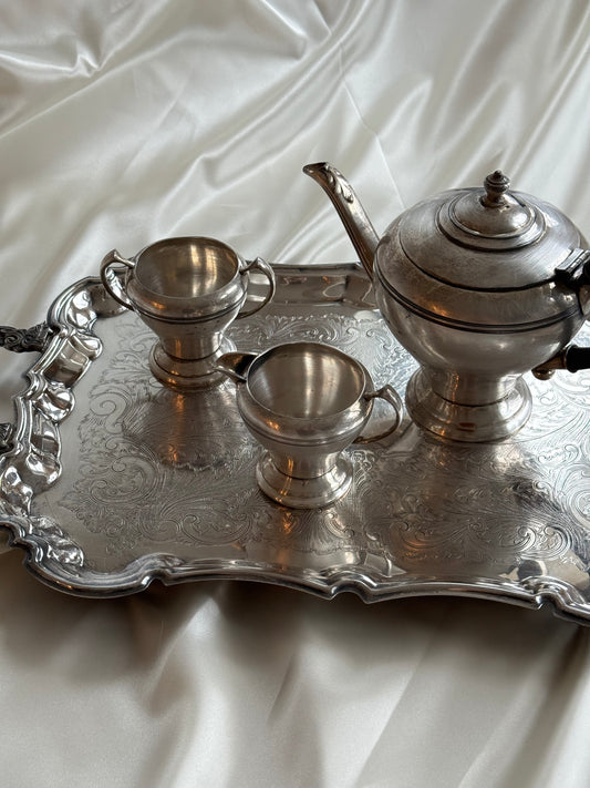 Vintage Wm. A. Rogers Silver-Plated 3-Piece Tea Set
