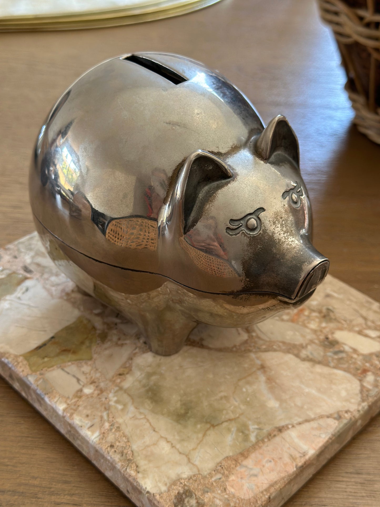 Silver piggy bank