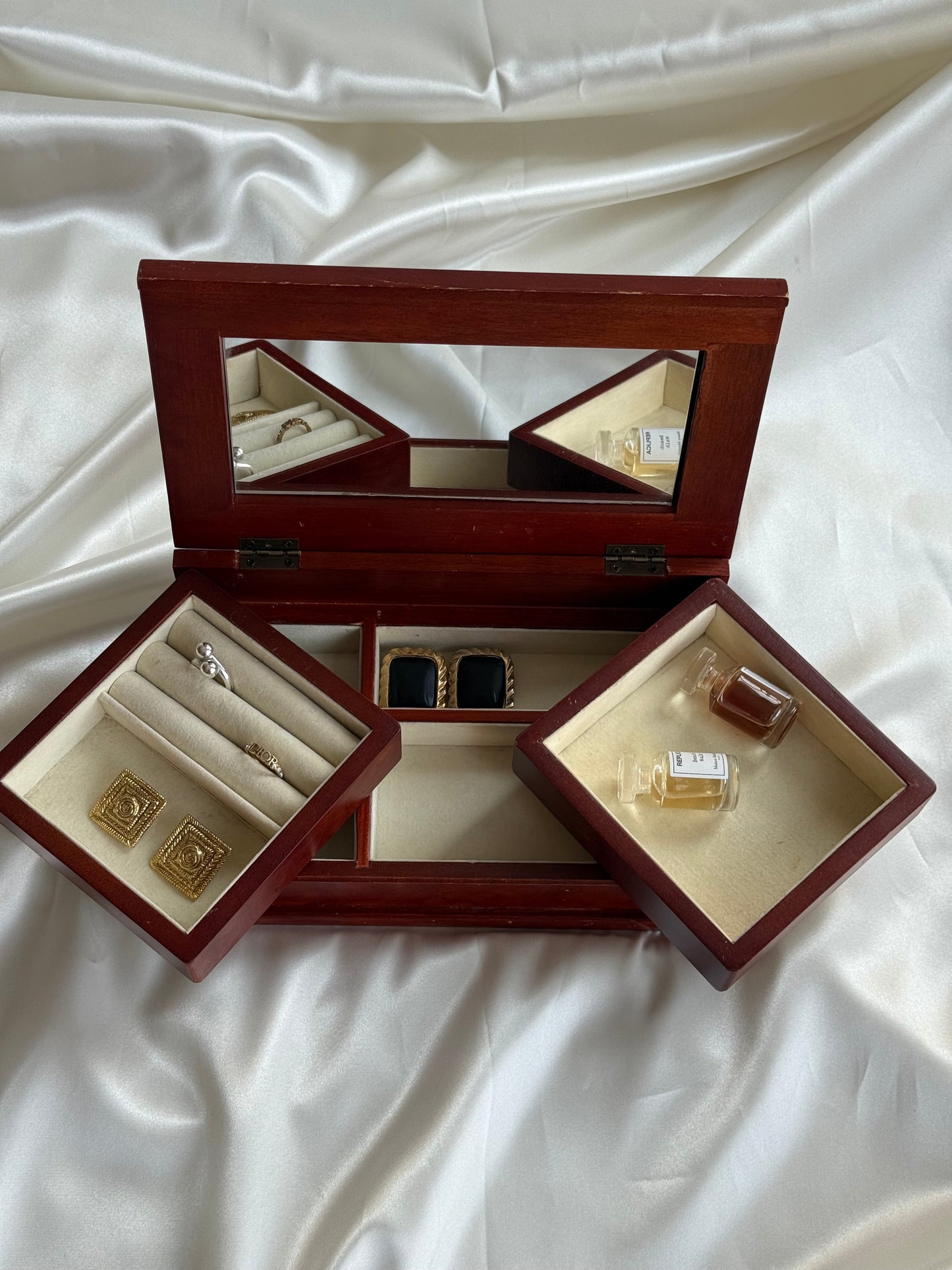Vintage Burl Wood Jewelry Box