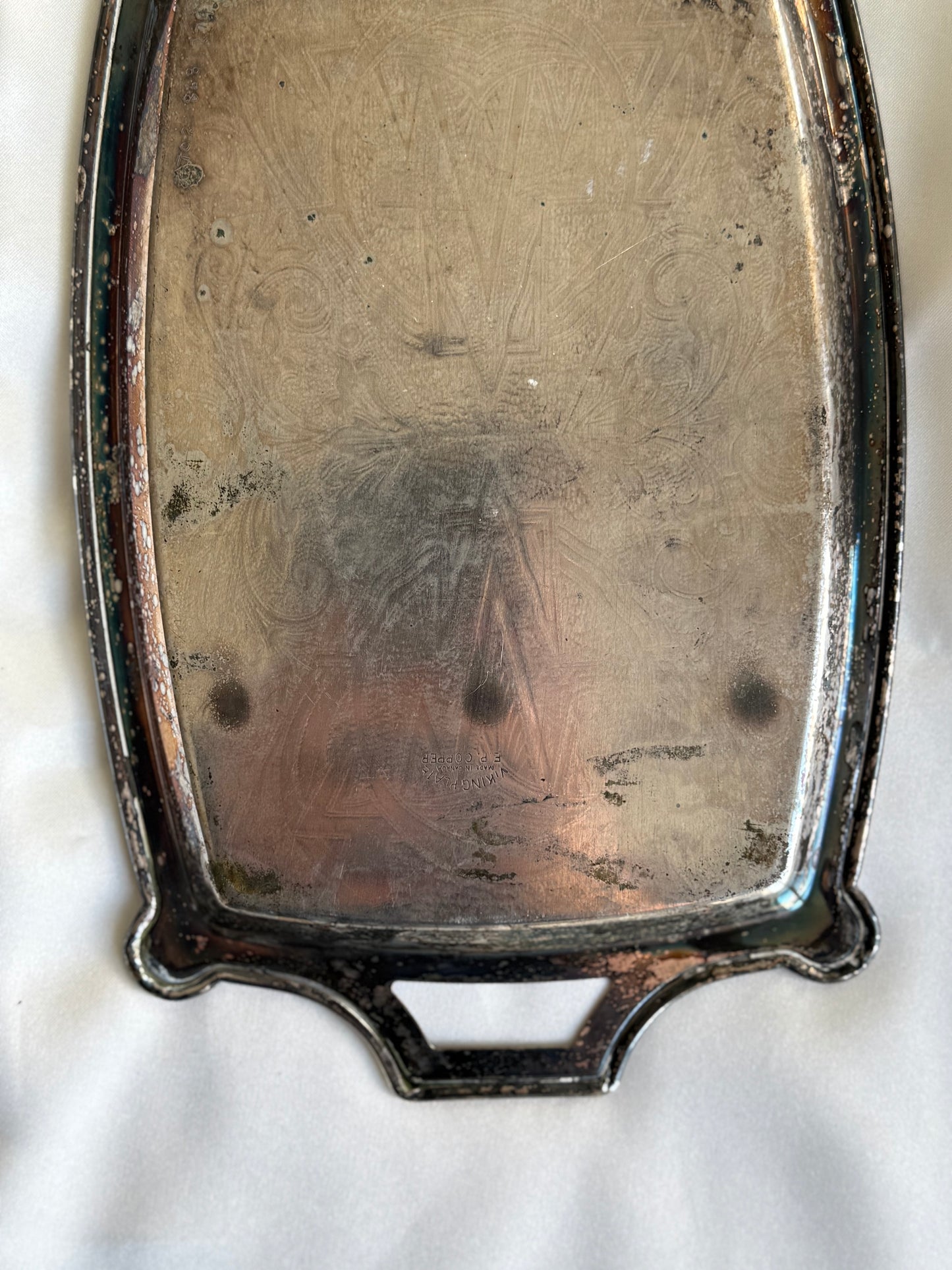Vintage Viking Plate Engraved Vanity Tray