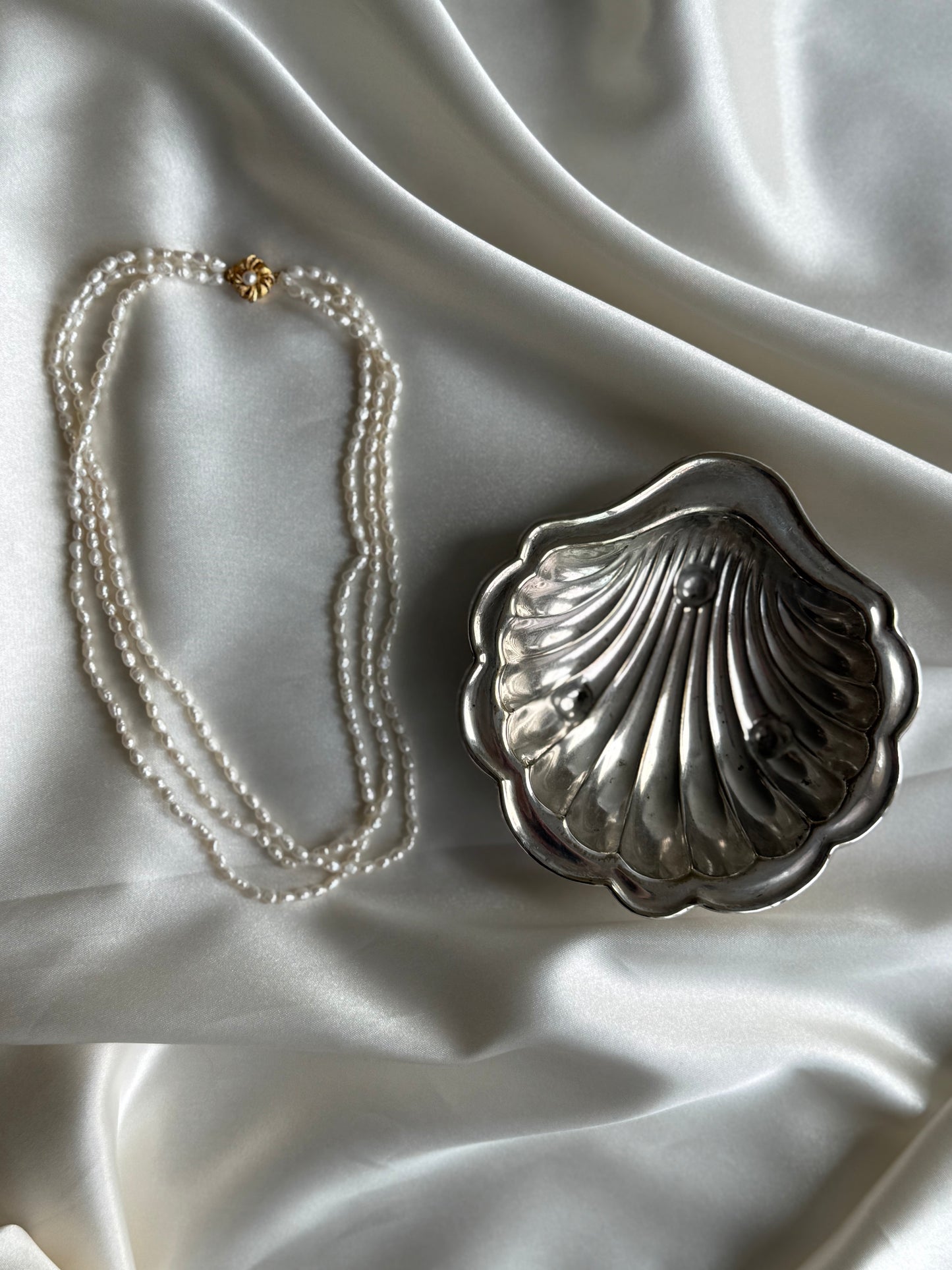 Vintage Triple Strand Freshwater Pearl Necklace