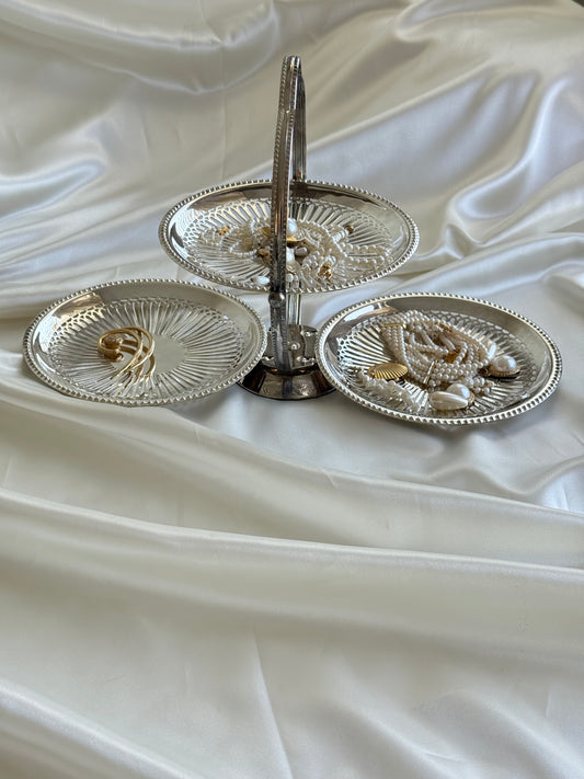 Vintage Silver Plated Folding Tidbit Server