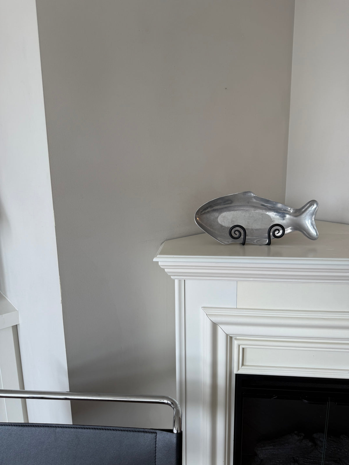 Vintage Large Aluminum Fish Serving Dish | Sculptural Coastal Tray | 15” × 7”