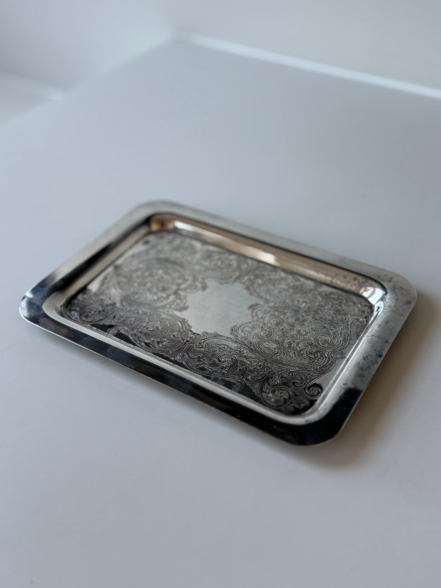 Silver-Plated Rectangular Trinket Tray