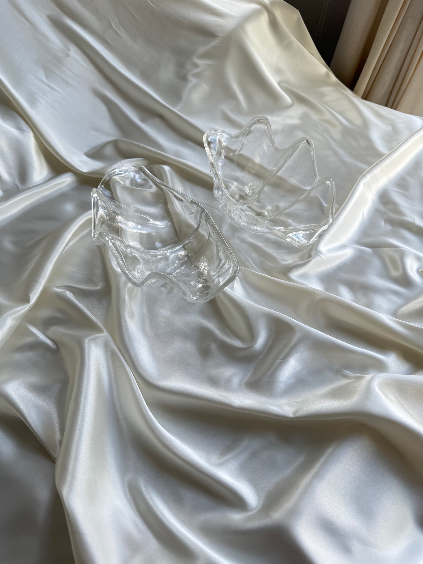 Set of 2 Sculptural Acrylic Shell Dishes – Coastal Modern Decor