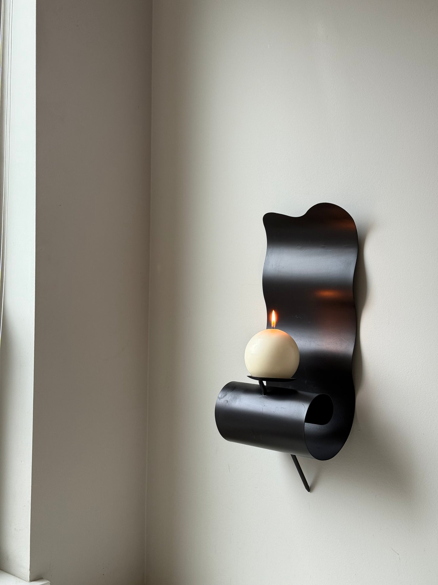 Sculptural Dark Metal Wall Sconce