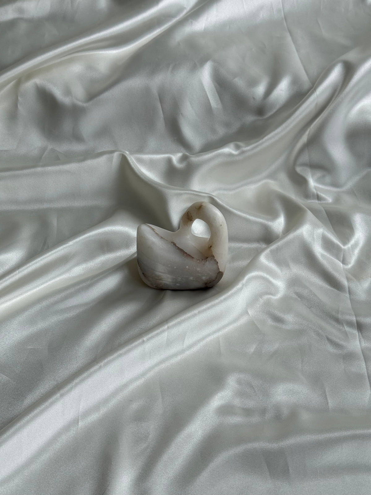 Vintage Hand-Carved Alabaster Swan
