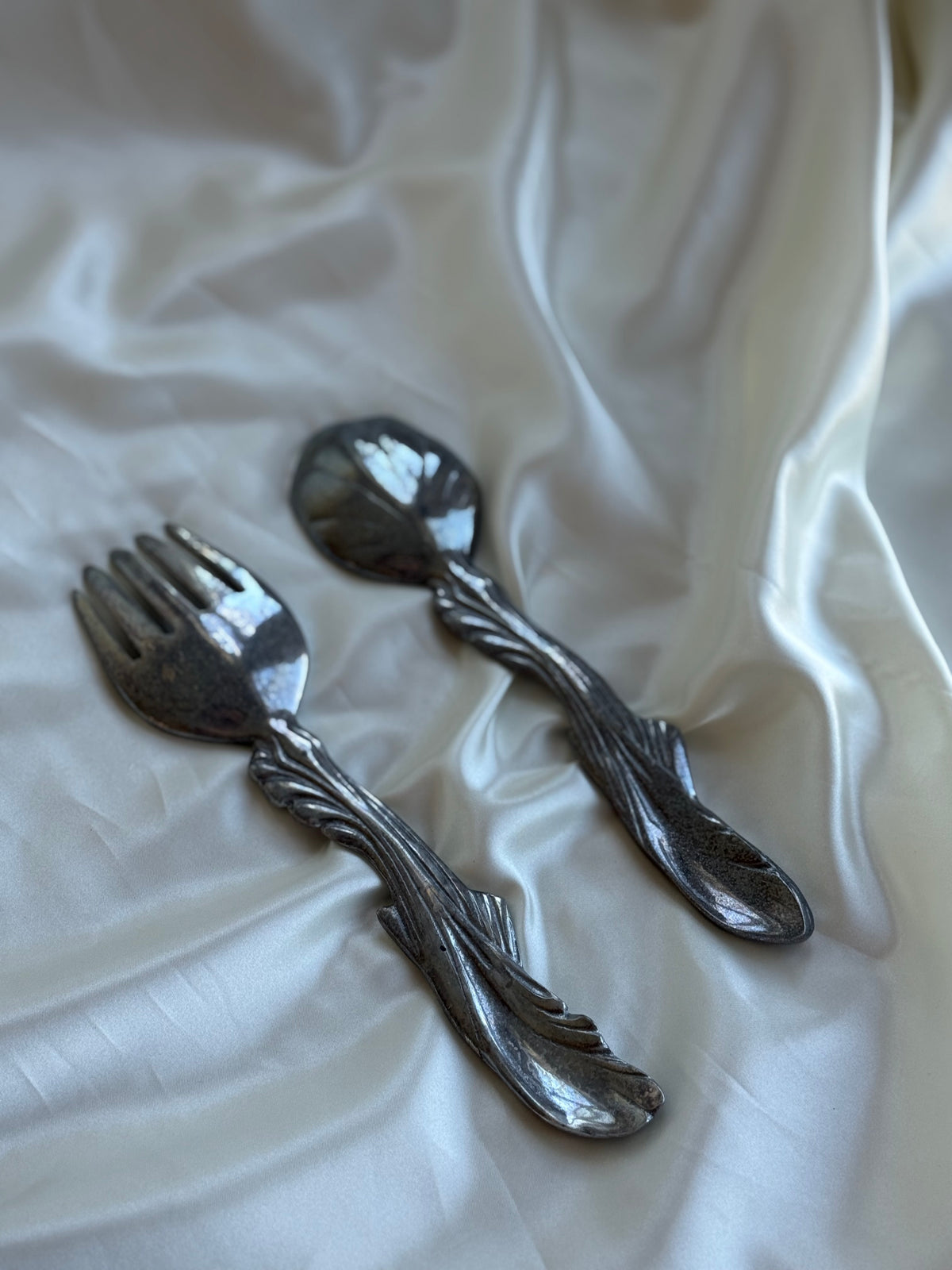 Vintage Sculptural Fish Salad Serving Set