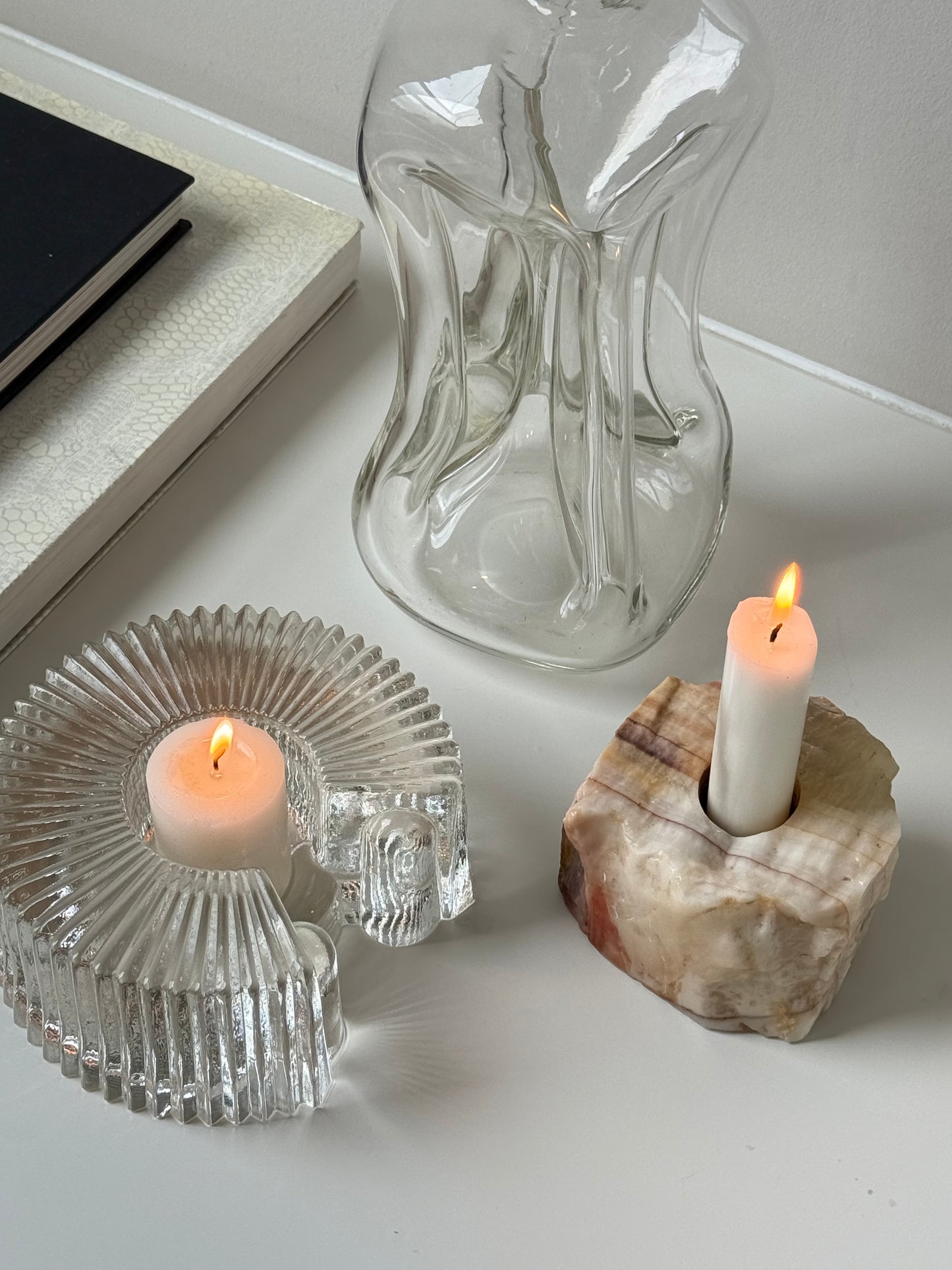 Vintage Onyx Stone Candle Holder