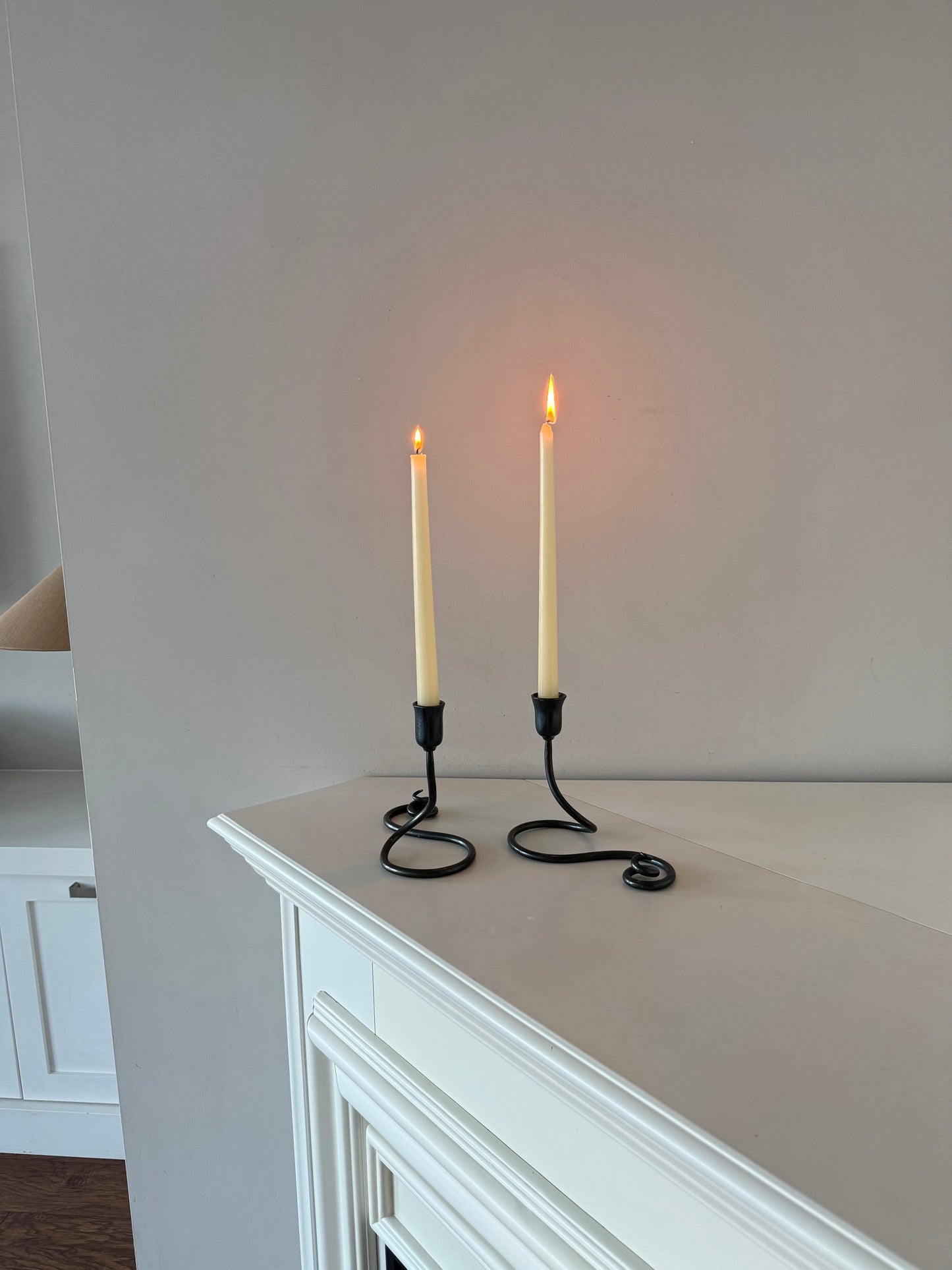Vintage Iron Taper Candle Holders – Set of 2