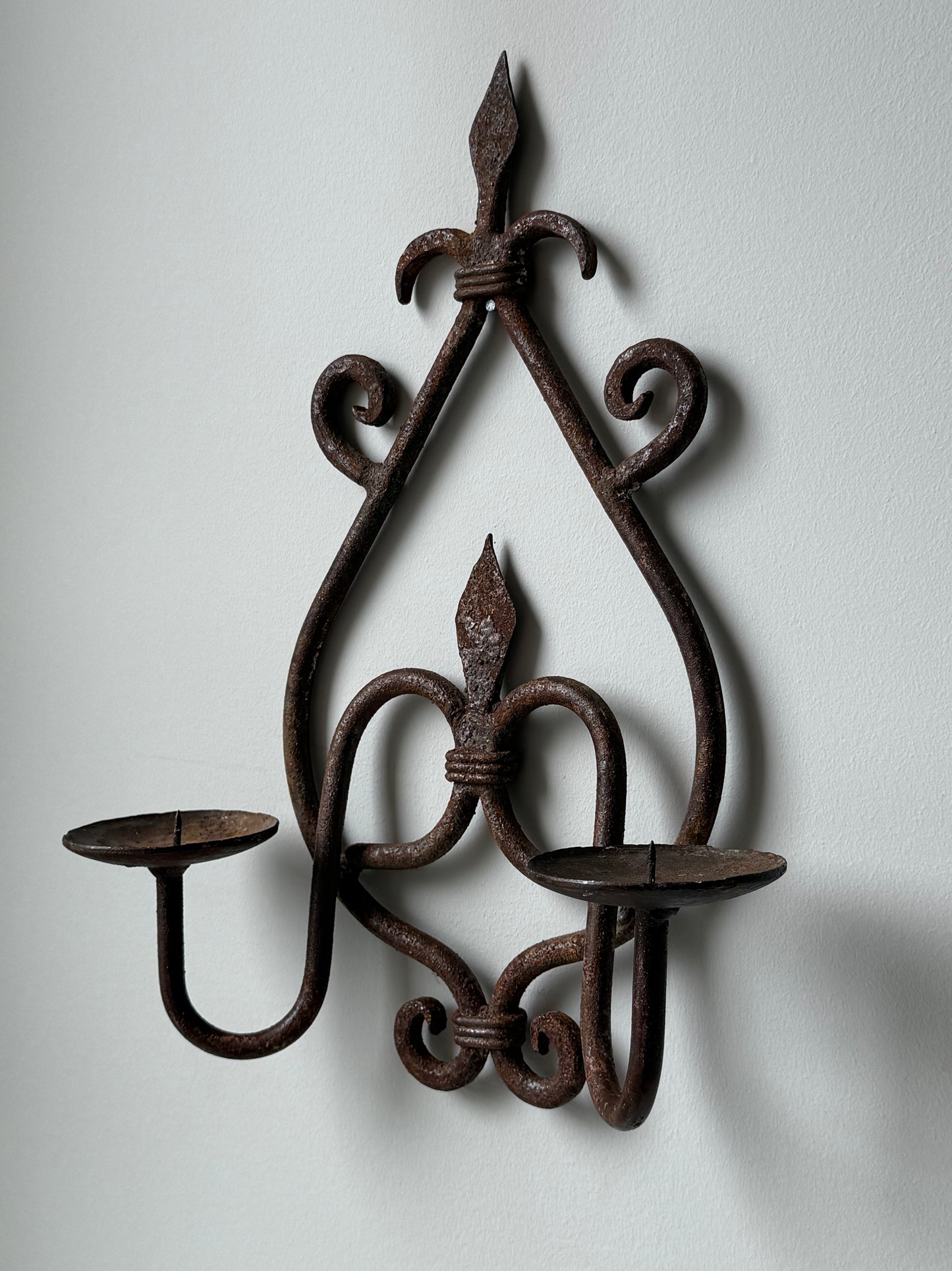 Vintage Gothic Wrought Iron Wall Sconce
