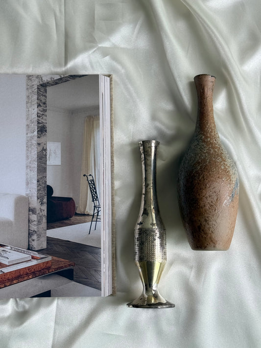 Vintage Mixed-Material Bud Vases (Pair)
