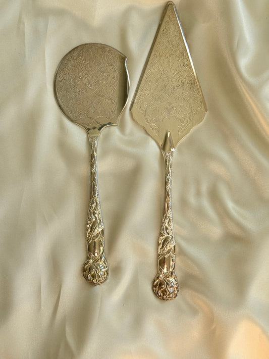 Vintage Italian Silver-Plated Cake Server Set
