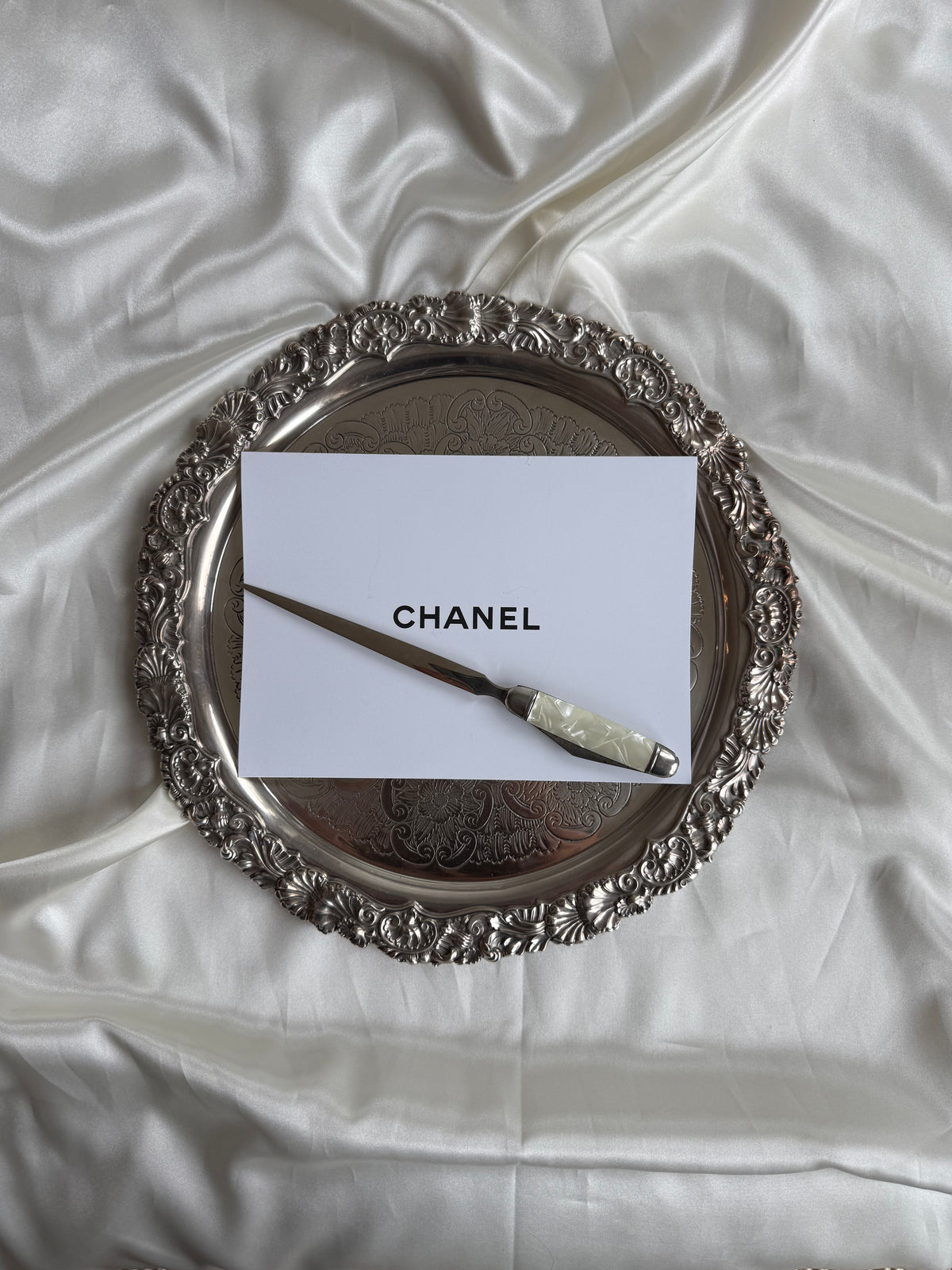 Vintage Mother-of-Pearl Letter Opener with Folding Knife