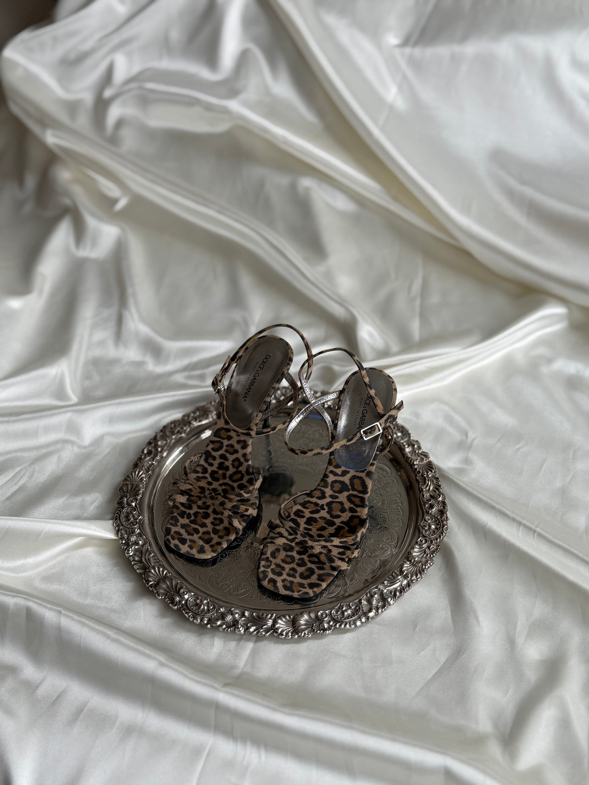 Dolce & Gabbana Leopard Print Strappy Stiletto Sandals | Made in Italy | Size 38.5