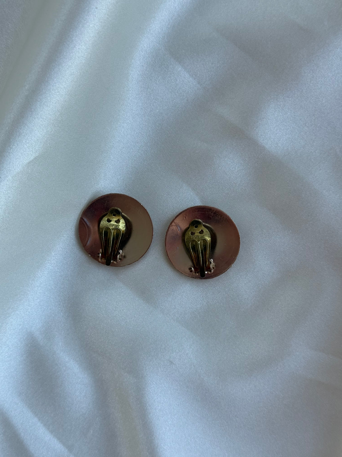 Vintage German Silver-Tone Spiral Clip-On Earrings