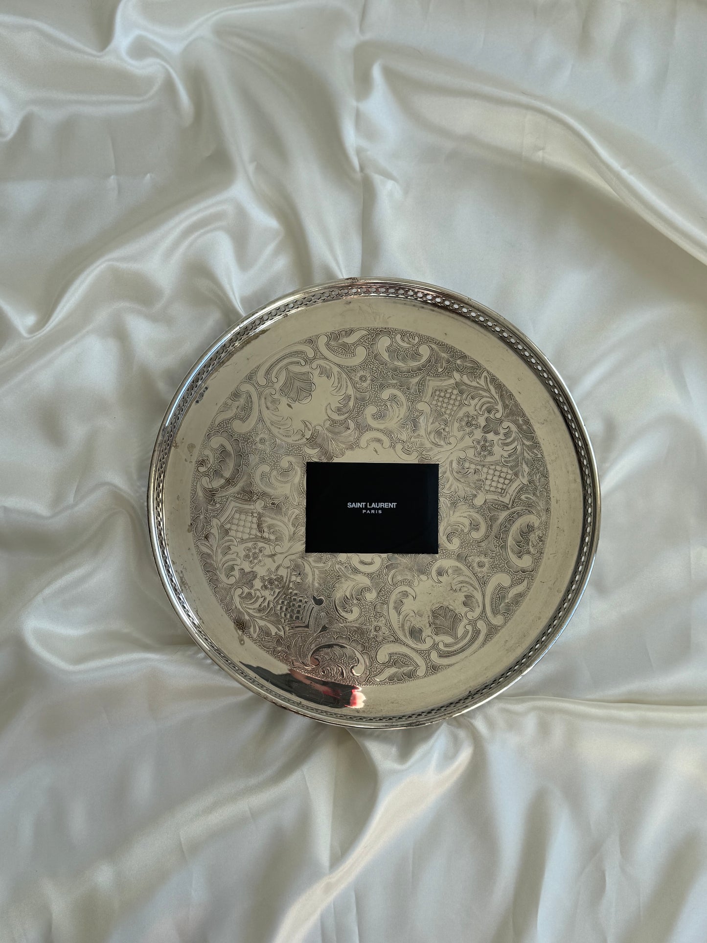 Vintage Silver-Plated Gallery Tray