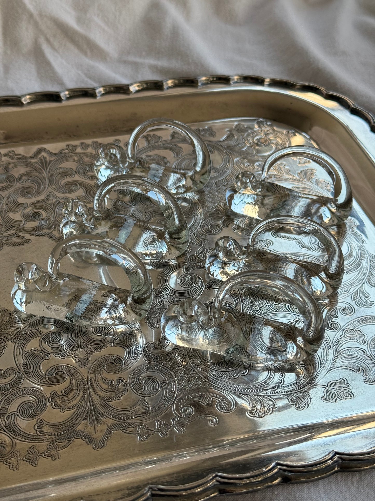 Vintage Glass Swan napkin rings