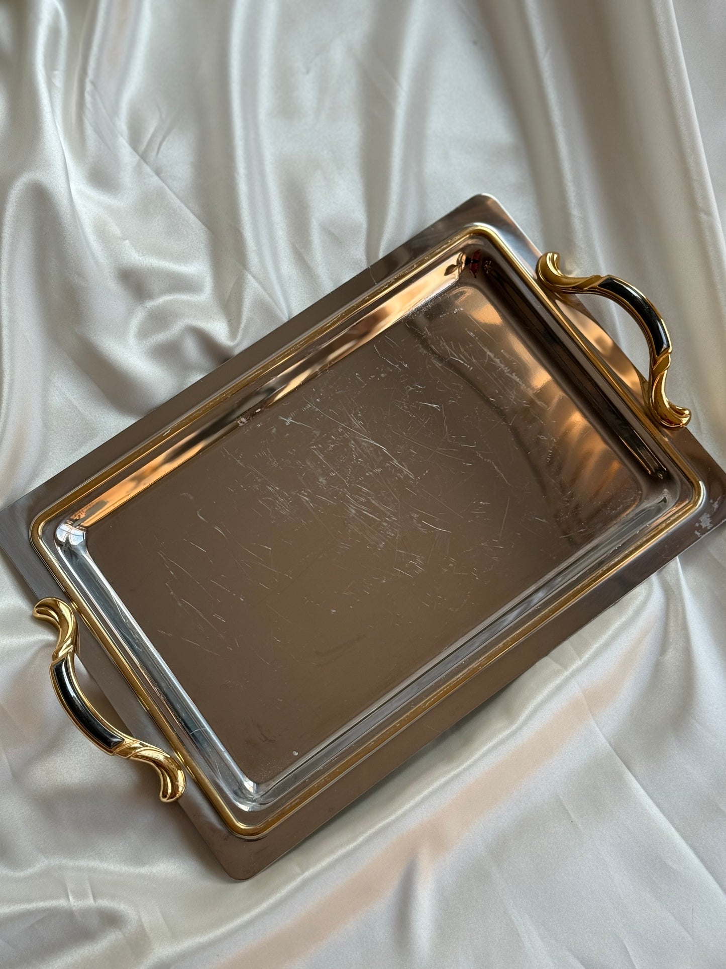 Vintage MGM Italian Stainless Steel Serving Tray