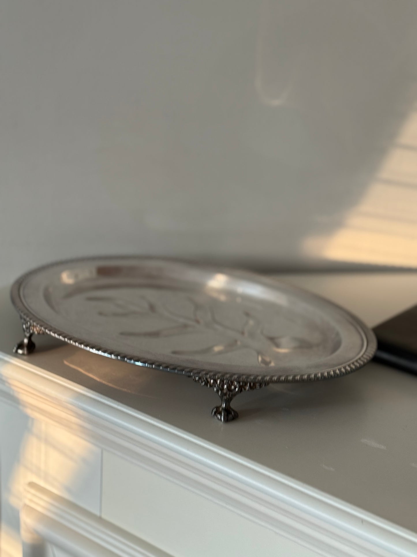 Vintage Viking Plate Silver-Plated Footed Tray