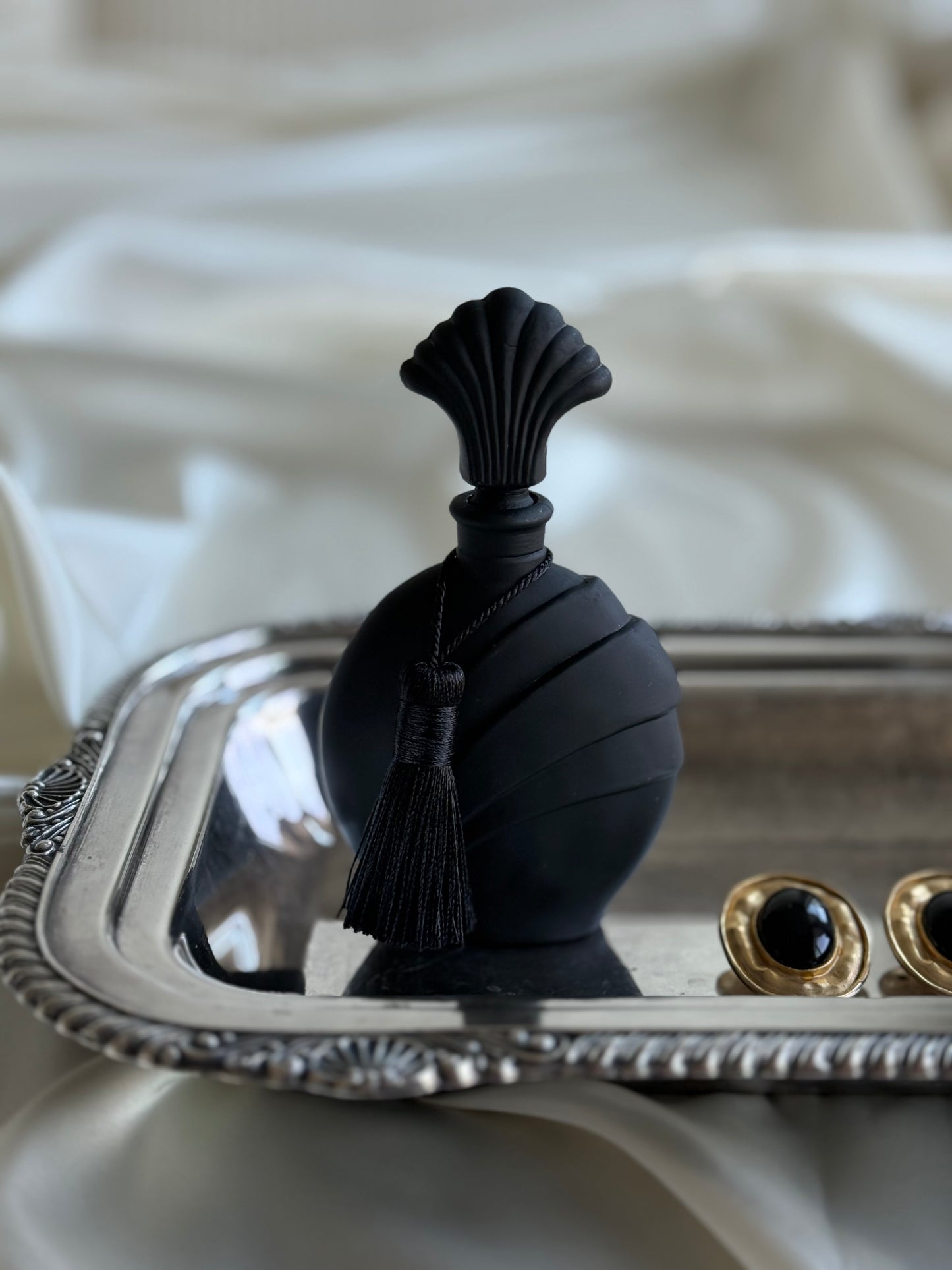 Vintage Black Perfume Bottle with Tassel
