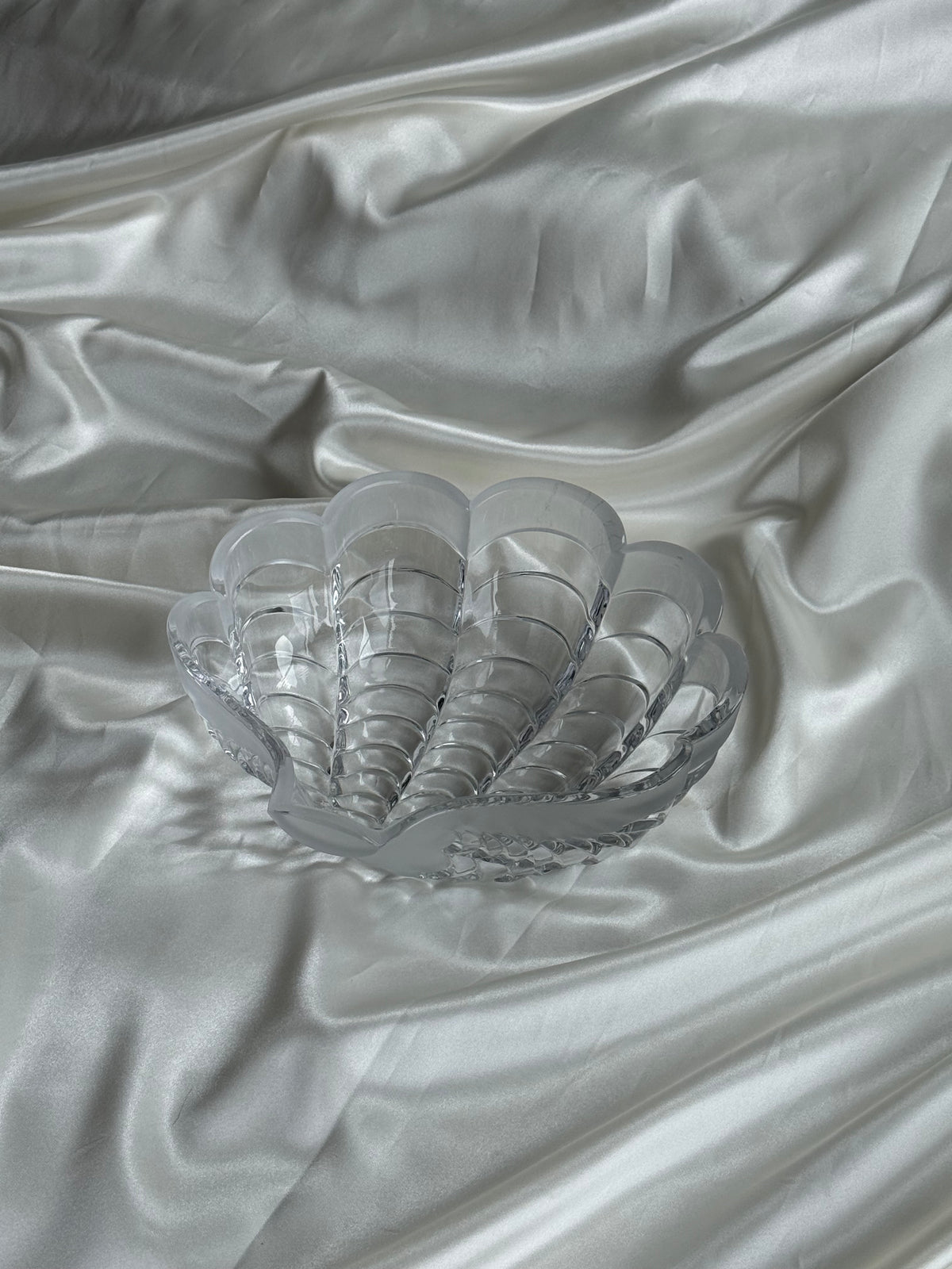Vintage Mikasa Crystal Scallop Shell Bowl