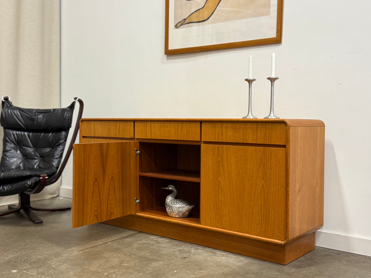 Danish Teak  MCM Scandinavian Modern Two-Piece China Hutch Buffet