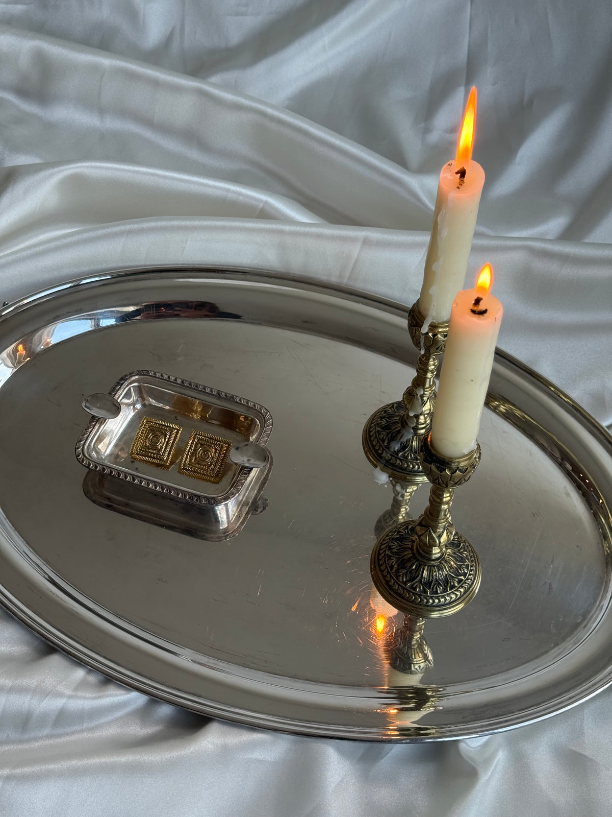 Vintage Silver Plated Miniature Ashtray / Trinket Dish
